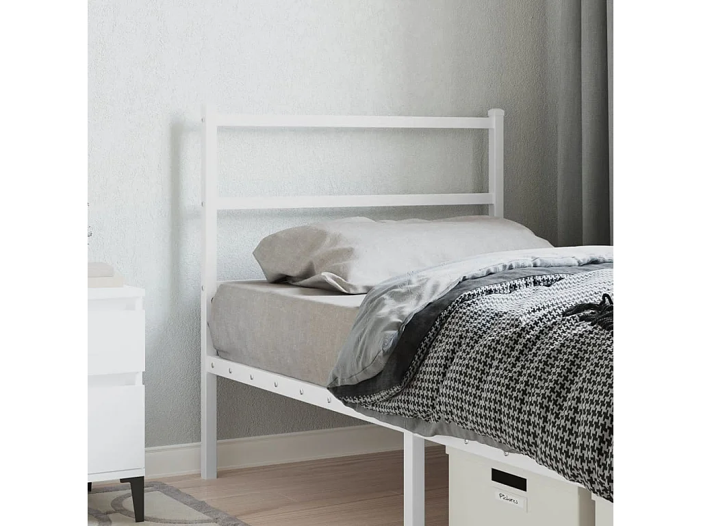 Tête de lit métal blanc 90cm