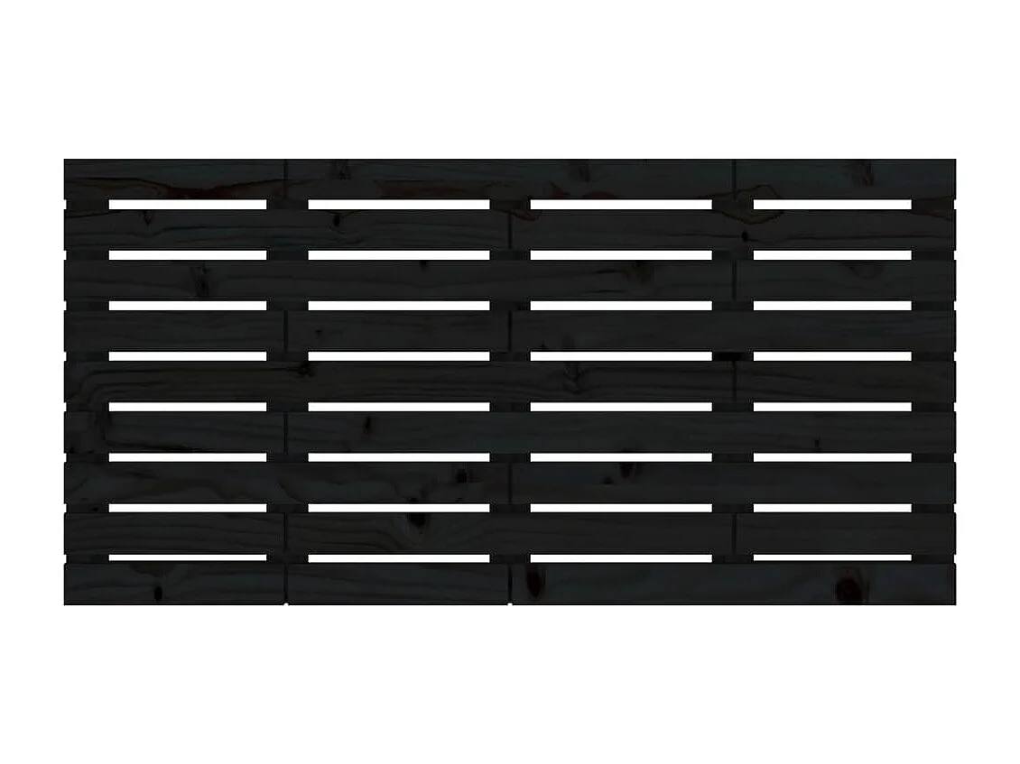 Tête de lit murale Noir 126x3x63 Bois massif de pin