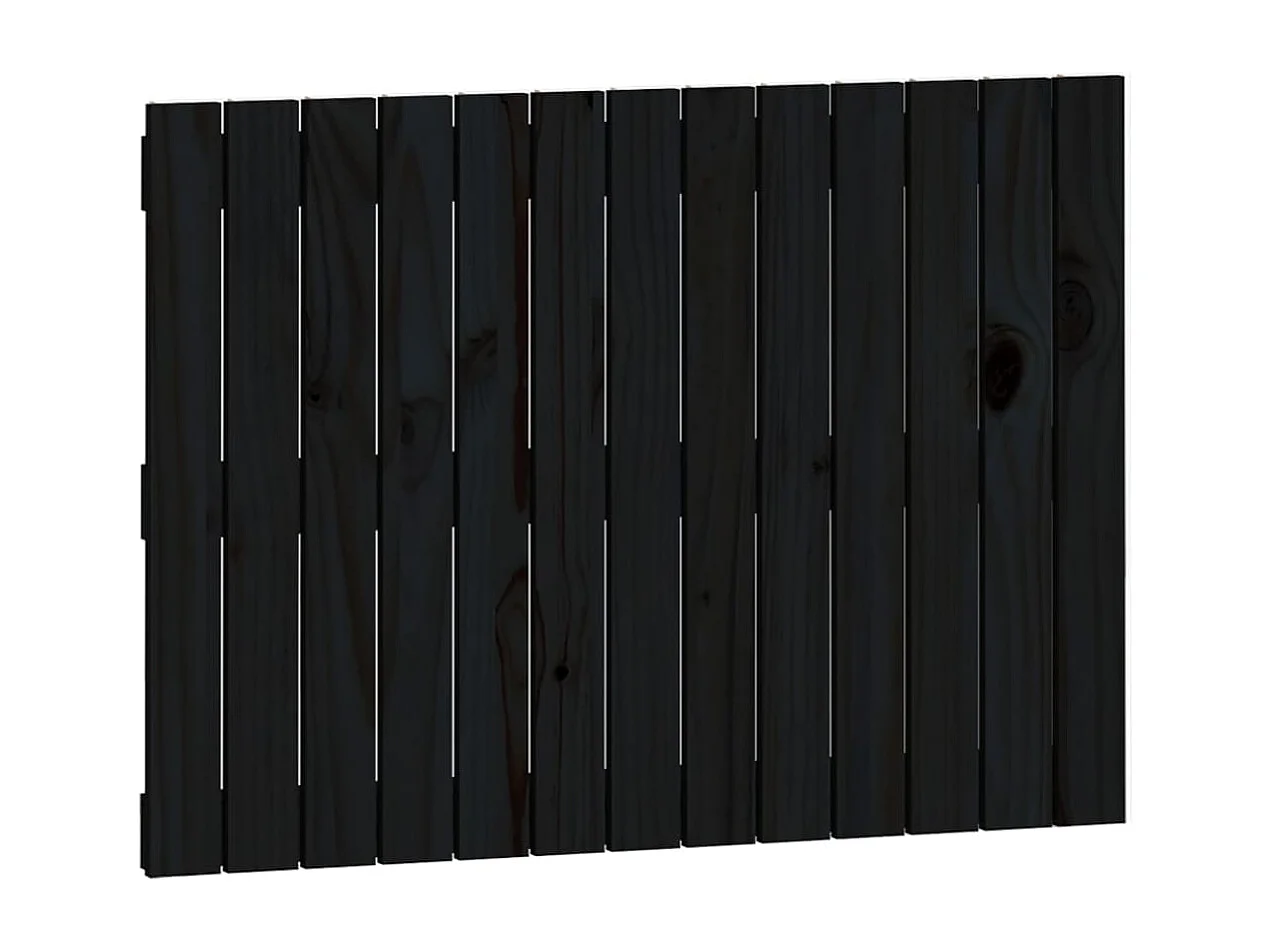 Tête de lit murale Noir 82,5x3x60 Bois massif de pin