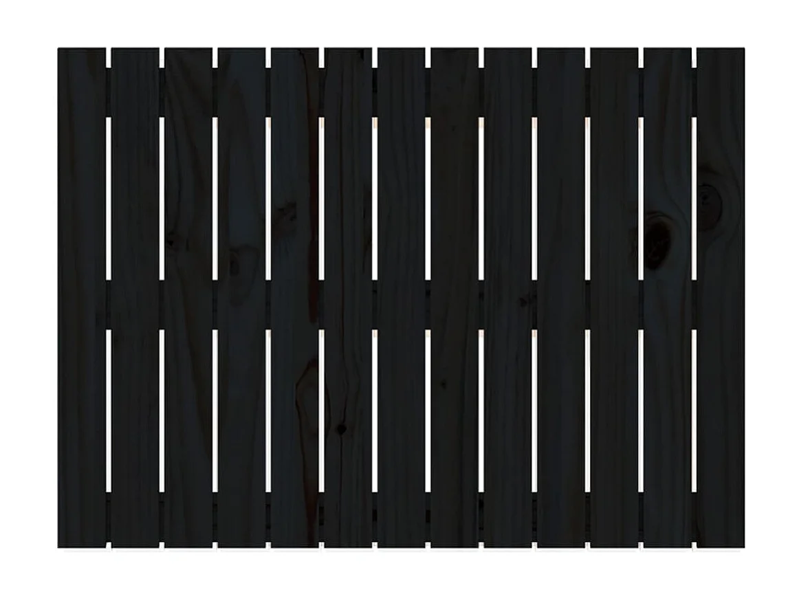 Tête de lit murale Noir 82,5x3x60 Bois massif de pin