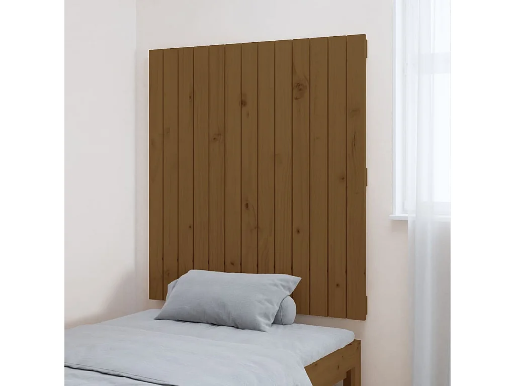 Tête de lit murale Marron miel 82,5x3x90 Bois massif de pin