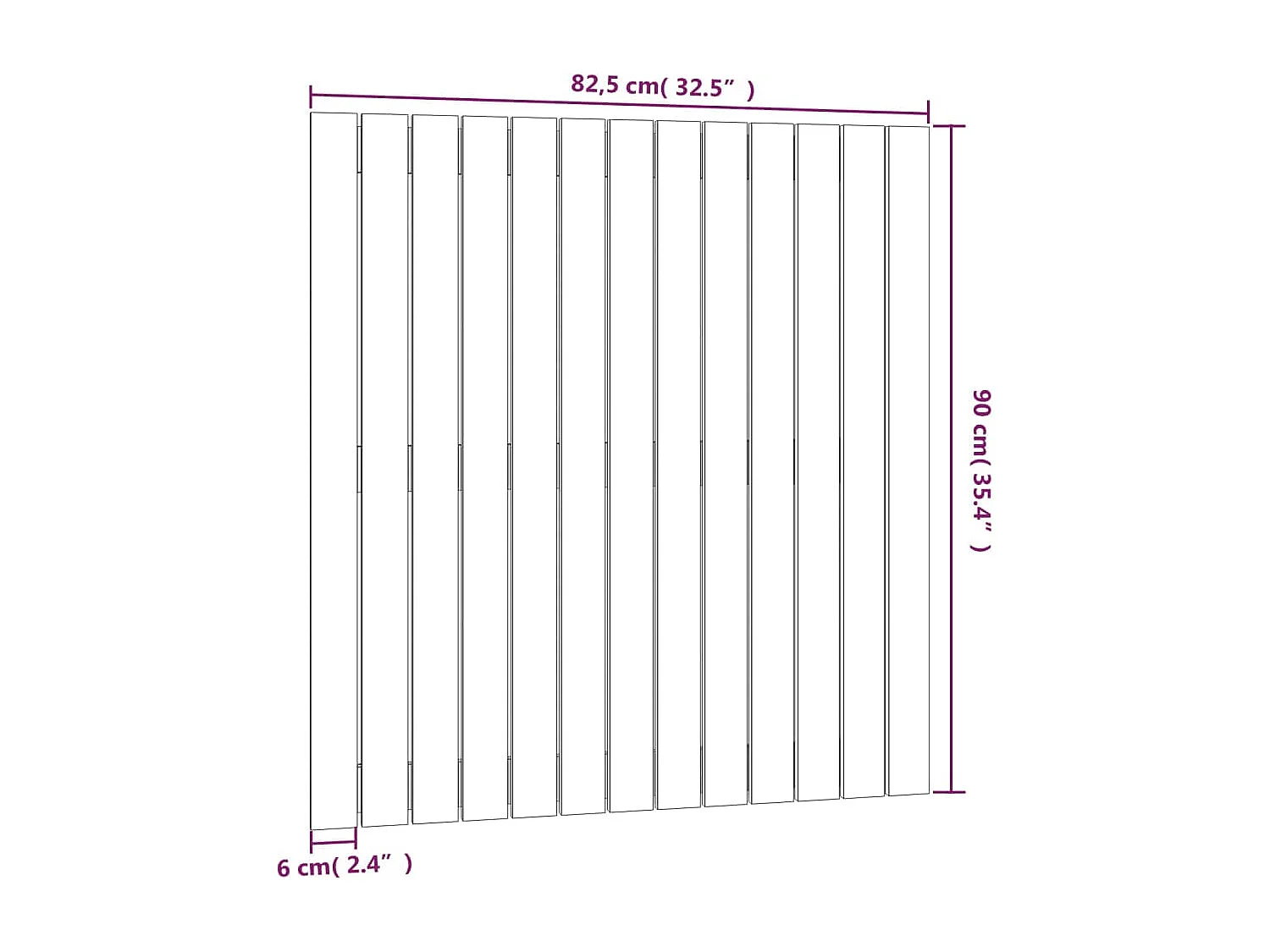 Tête de lit murale Marron miel 82,5x3x90 Bois massif de pin