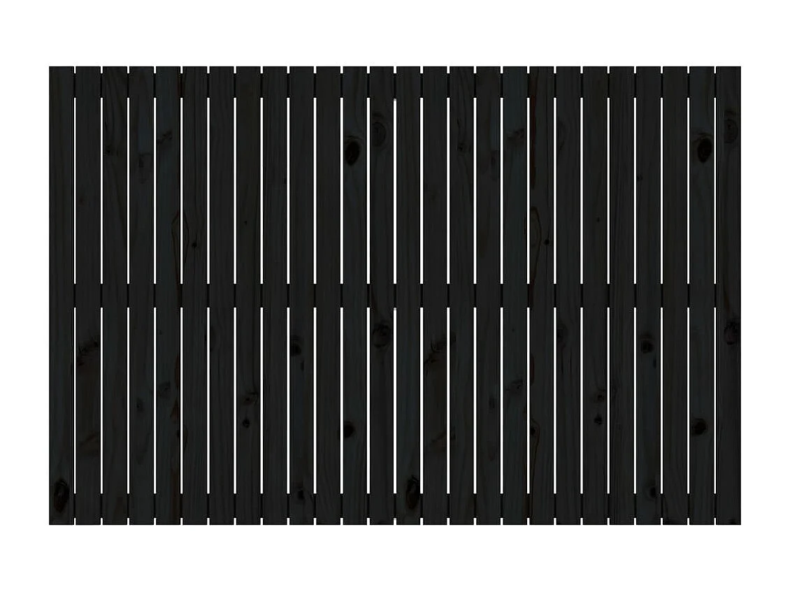 Tête de lit murale Noir 166x3x110 Bois massif de pin