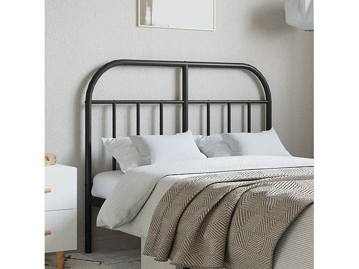 Tête De Lit Métal Noir 140 Cm Avec Pieds – Design Élégant Et Robuste – Compatible Lit Double