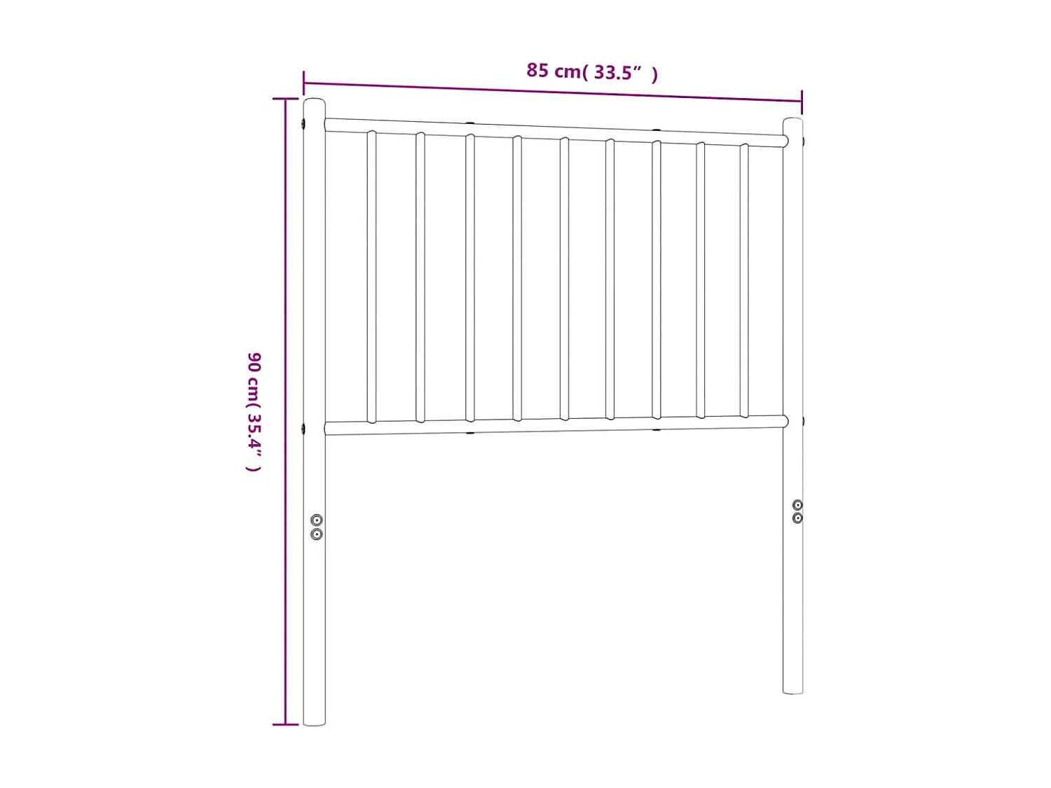 Tête de lit métal blanc 80cm