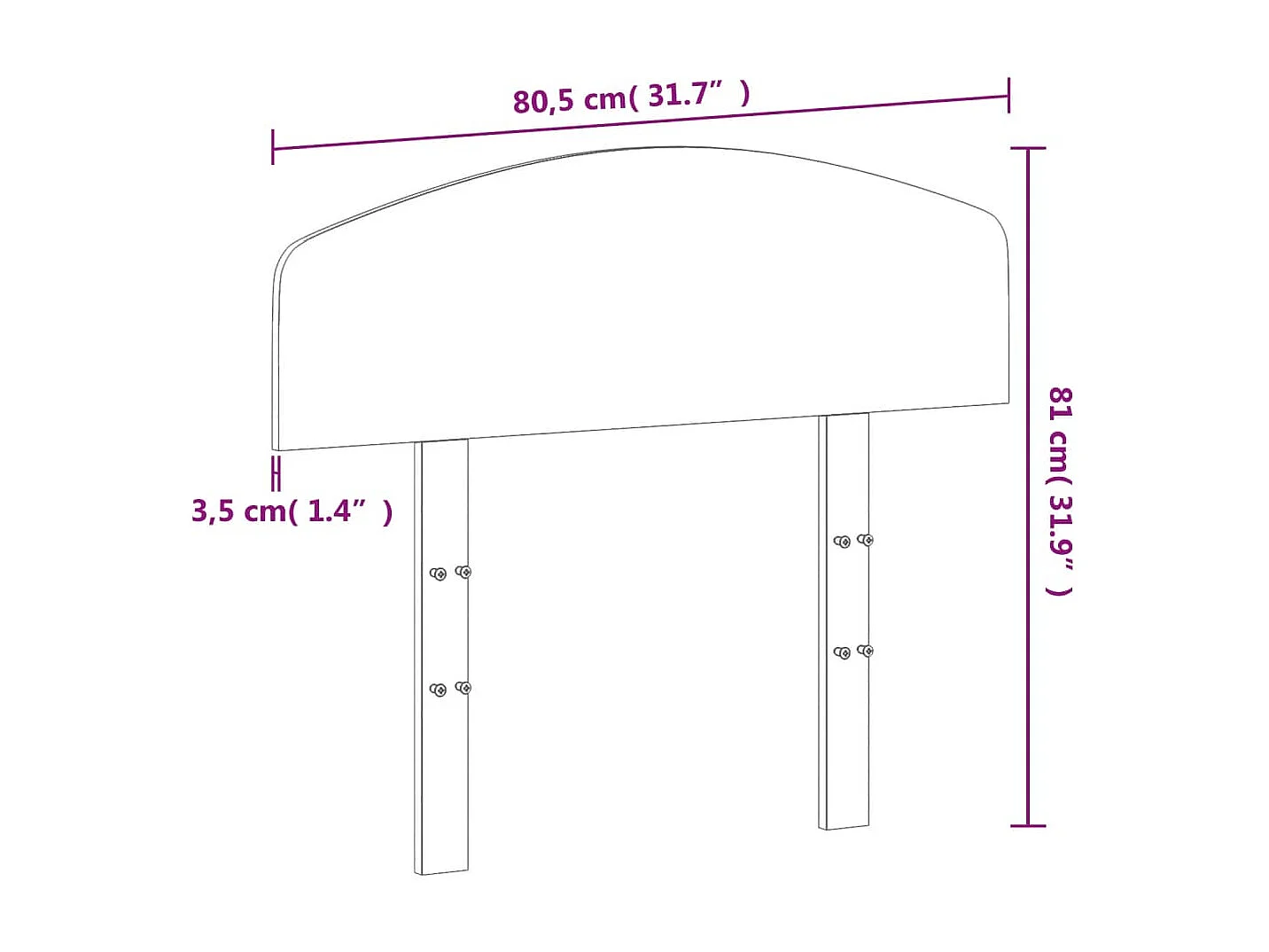 Tête de lit marron 75cm bois massif de pin