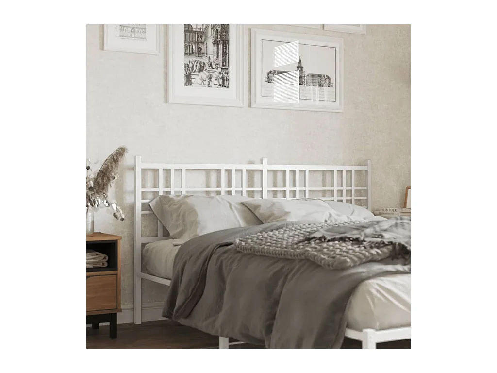 Tête de lit métal blanc 160cm