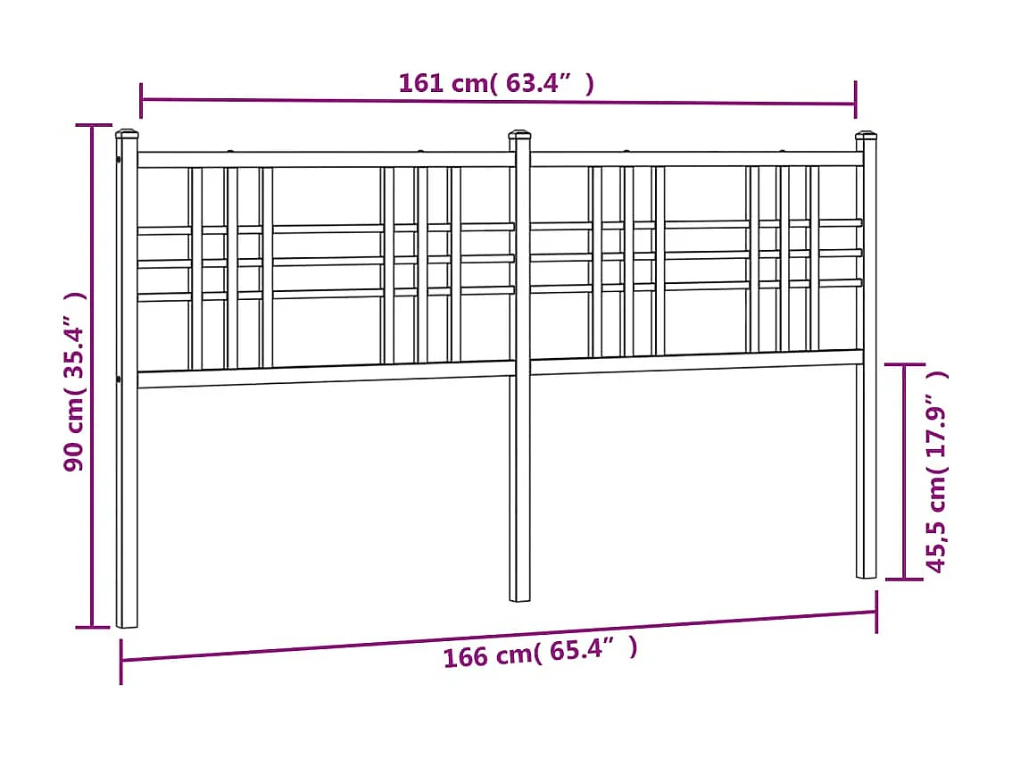 Tête de lit métal blanc 160cm