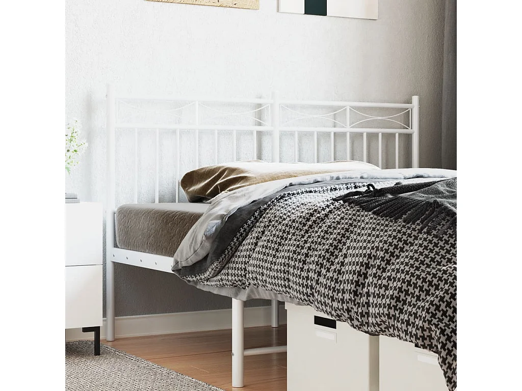Tête de lit métal blanc 135cm