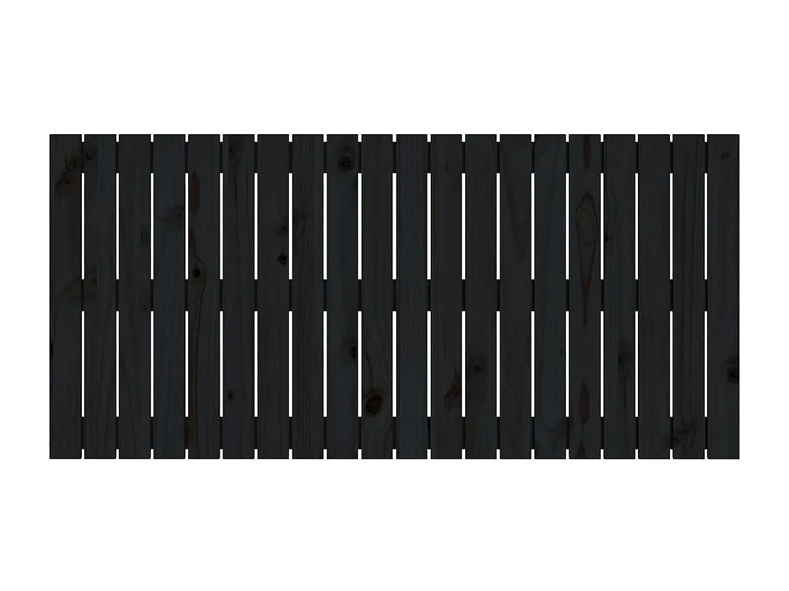 Tête de lit murale Noir 127,5x3x60 Bois massif de pin