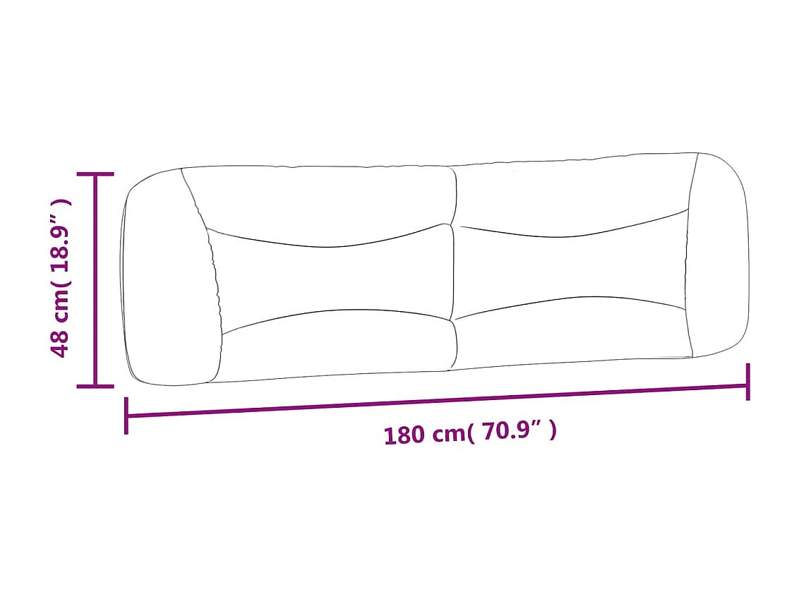 Coussin de tête de lit noir 180cm tissu