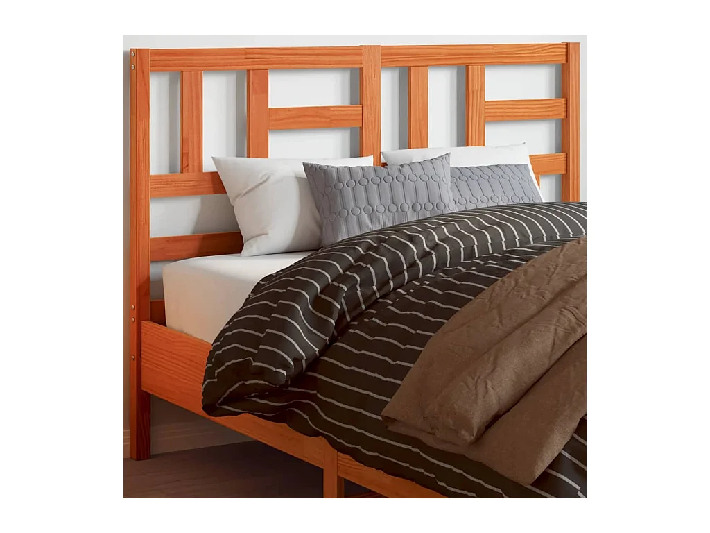 Tête de lit marron 160cm bois massif de pin