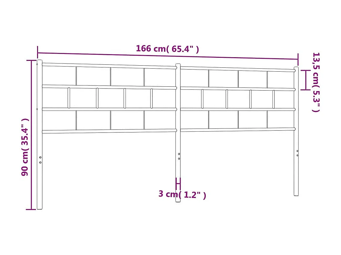 Tête de lit métal blanc 160cm