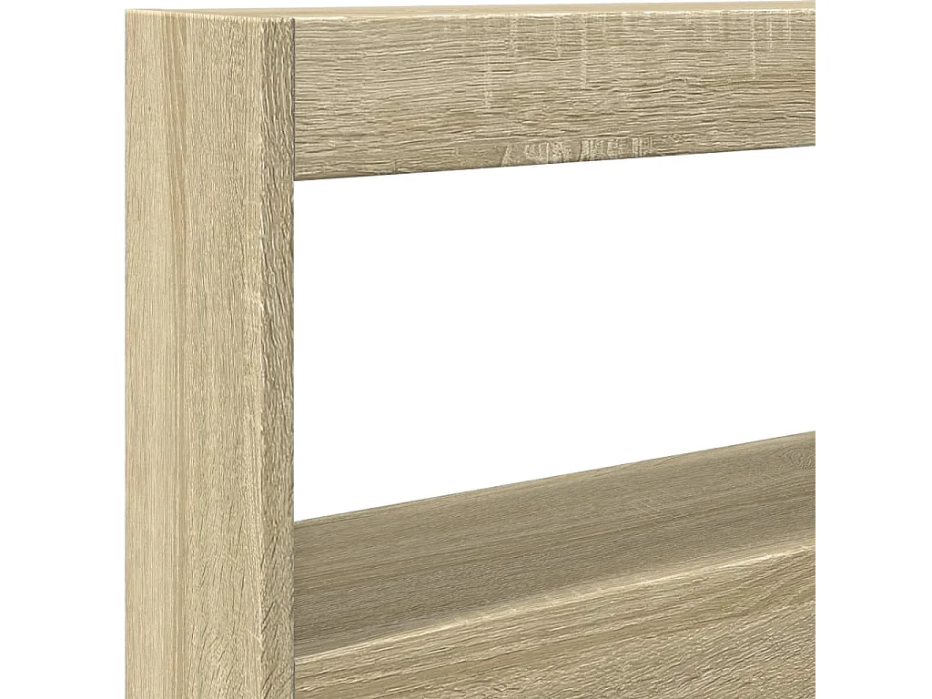 Armoire tête de lit avec LED chêne sonoma 120x17x102