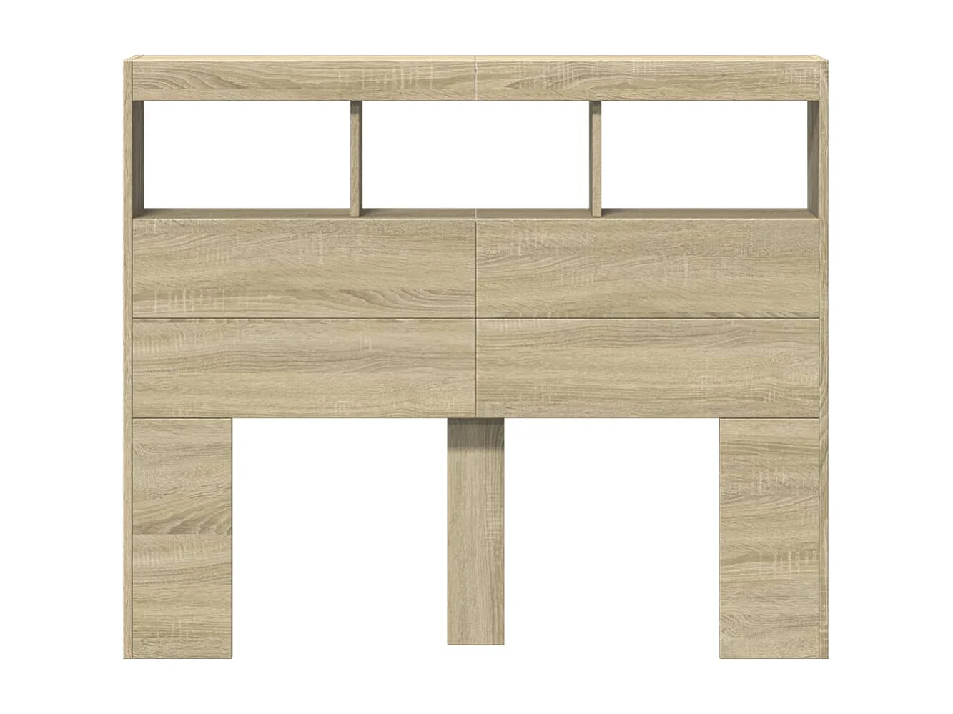 Armoire tête de lit avec LED chêne sonoma 120x17x102