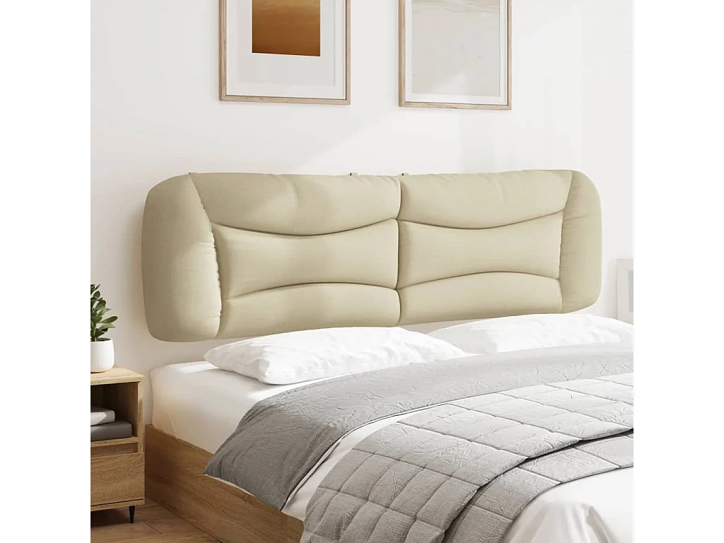 Coussin de tête de lit crème 180cm tissu