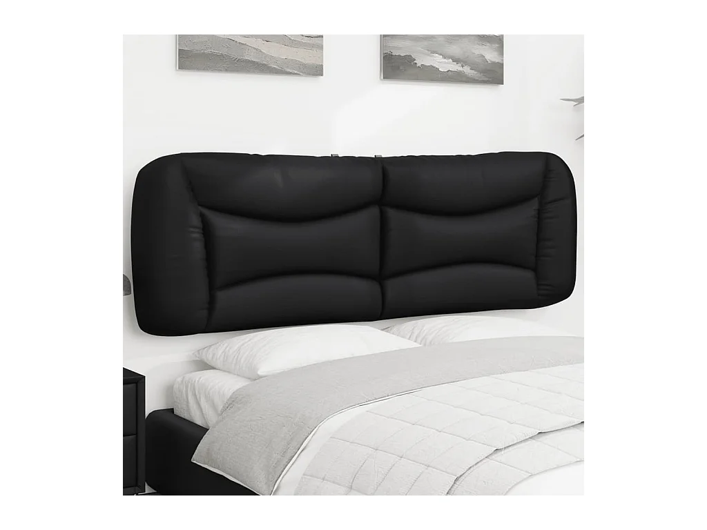Coussin de tête de lit noir 160cm similicuir