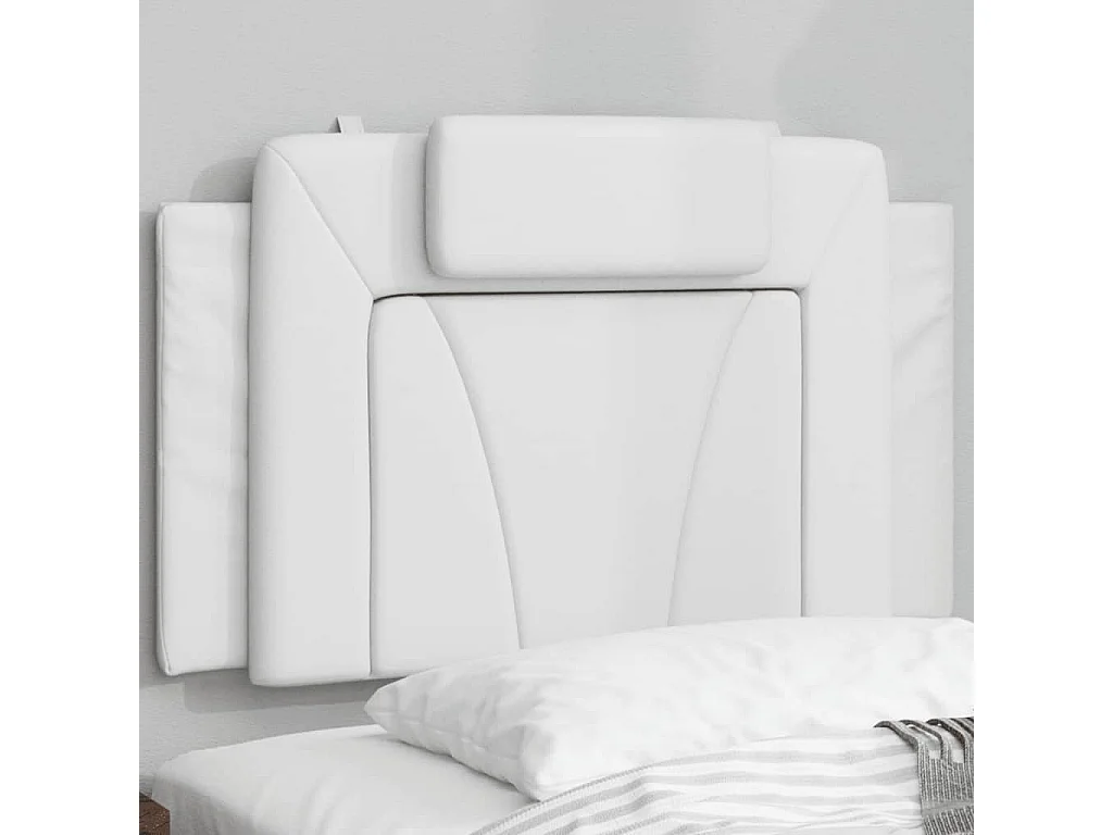 Coussin de tête de lit blanc 90cm similicuir