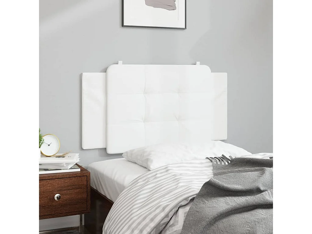 Coussin de tête de lit blanc 100cm similicuir