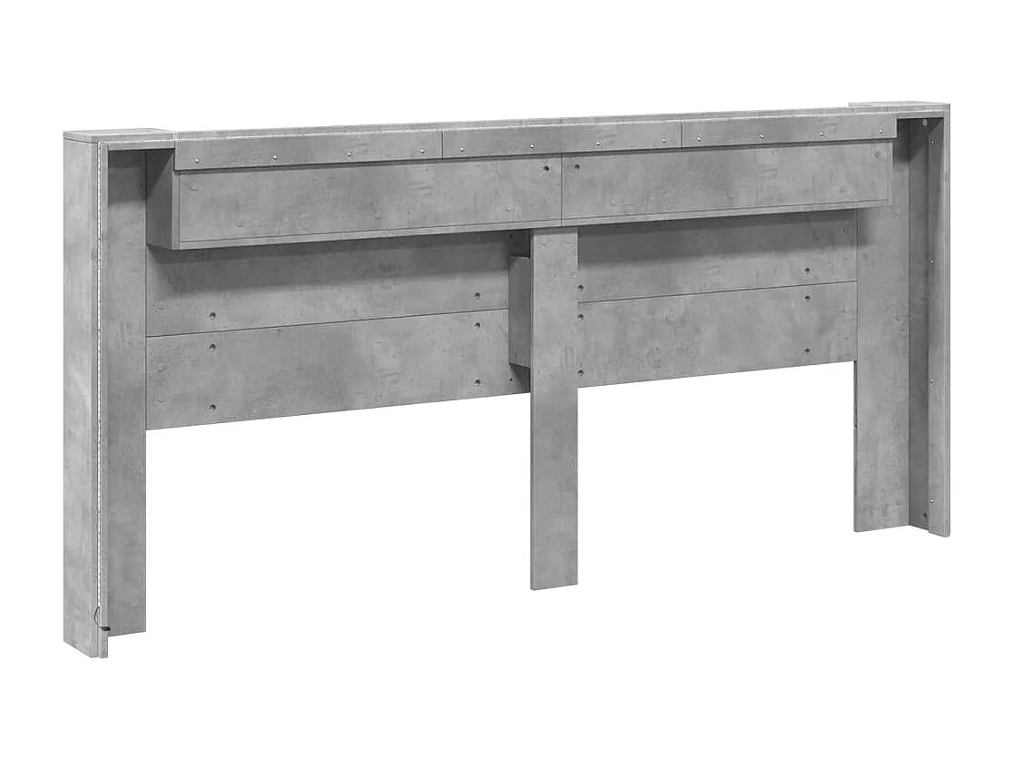 Armoire tête de lit avec LED gris béton 220x16,5x103,5