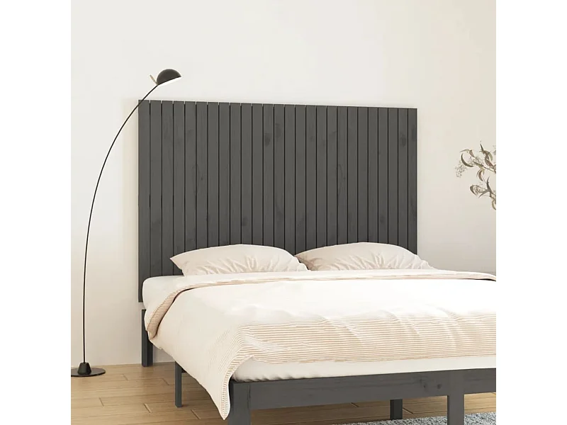 Tête de lit murale Gris 166x3x110 Bois massif de pin