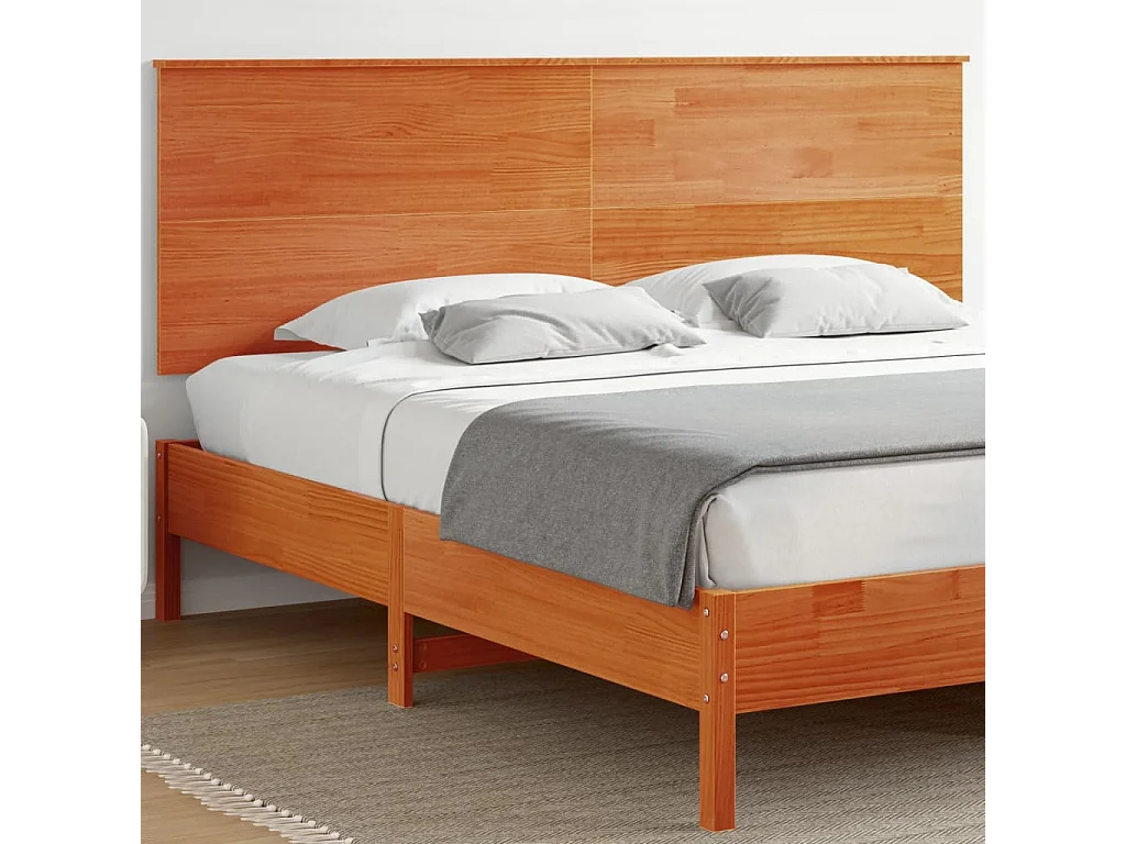 Tête de lit marron 180cm bois massif de pin
