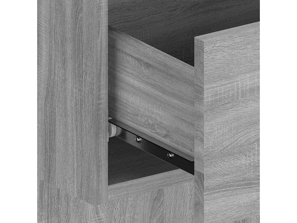 Tête de lit avec armoires Gris sonoma Bois d'ingénierie