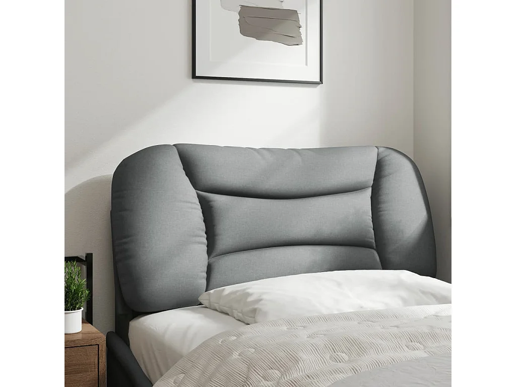 Coussin de tête de lit gris clair 90cm tissu