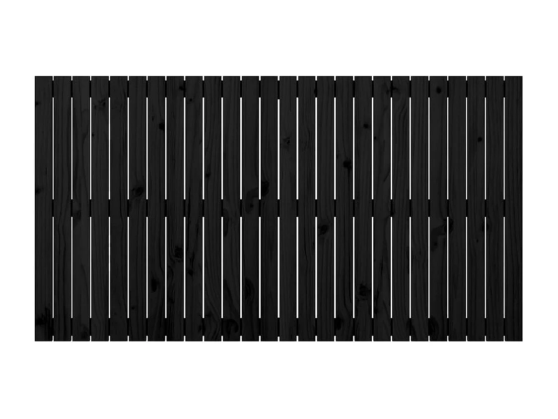 Tête de lit murale Noir 166x3x90 Bois massif de pin