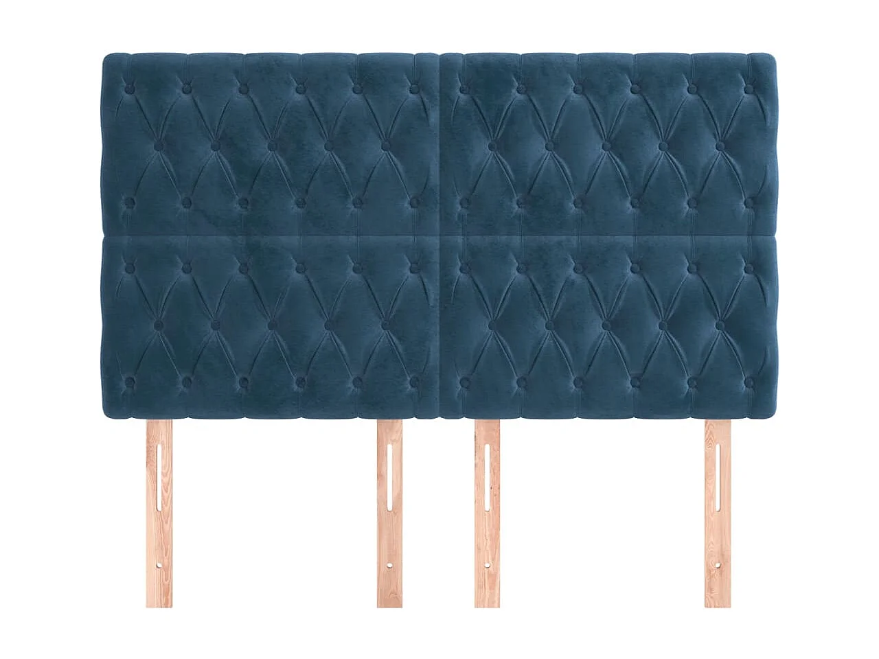 Têtes de lit 4 pcs Bleu foncé 72x7x78-88 Velours
