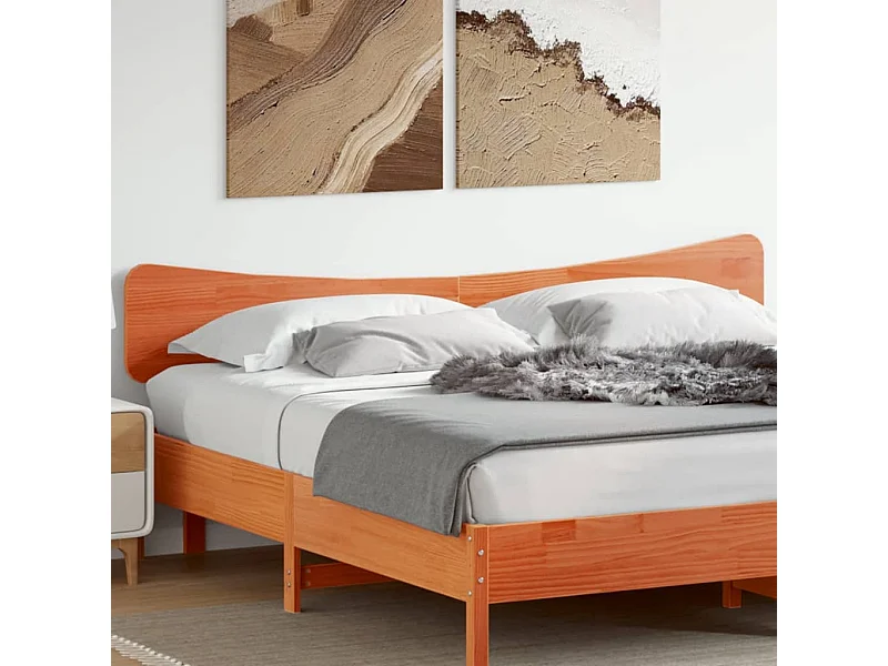 Tête de lit cire marron 180cm bois massif de pin