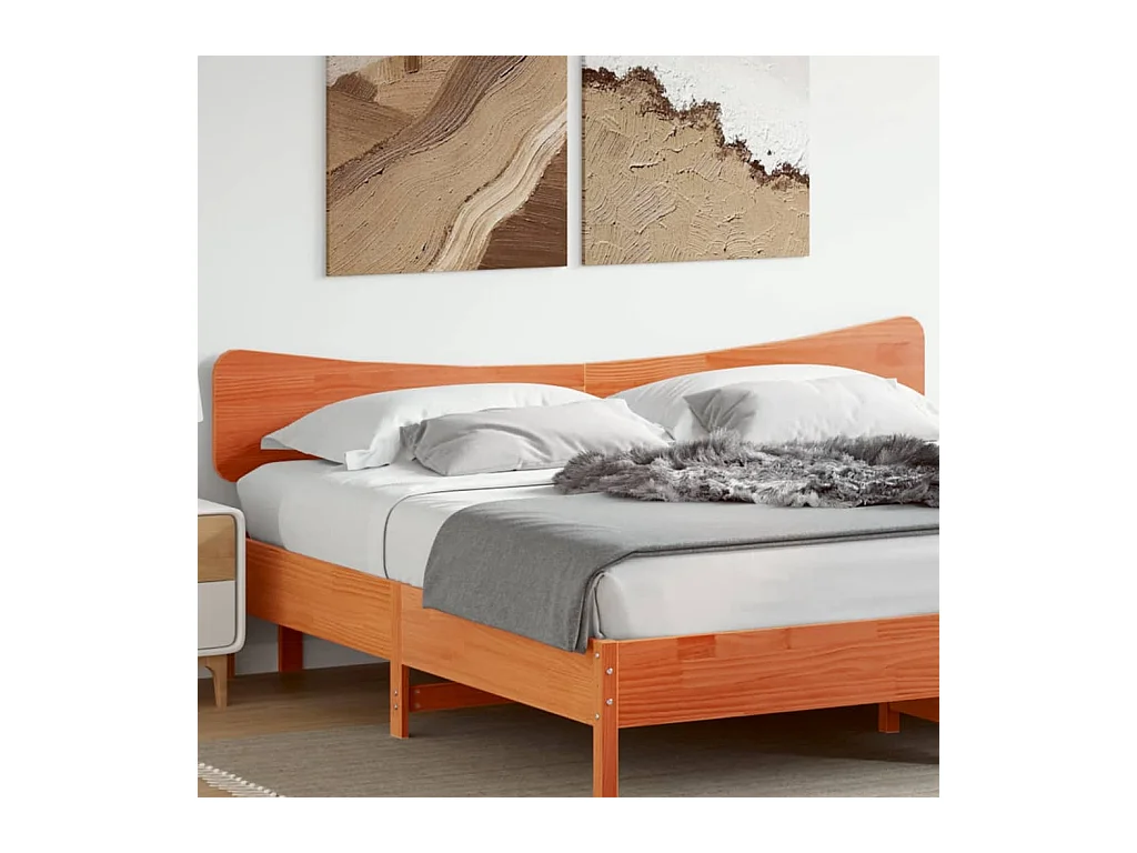 Tête de lit cire marron 180cm bois massif de pin