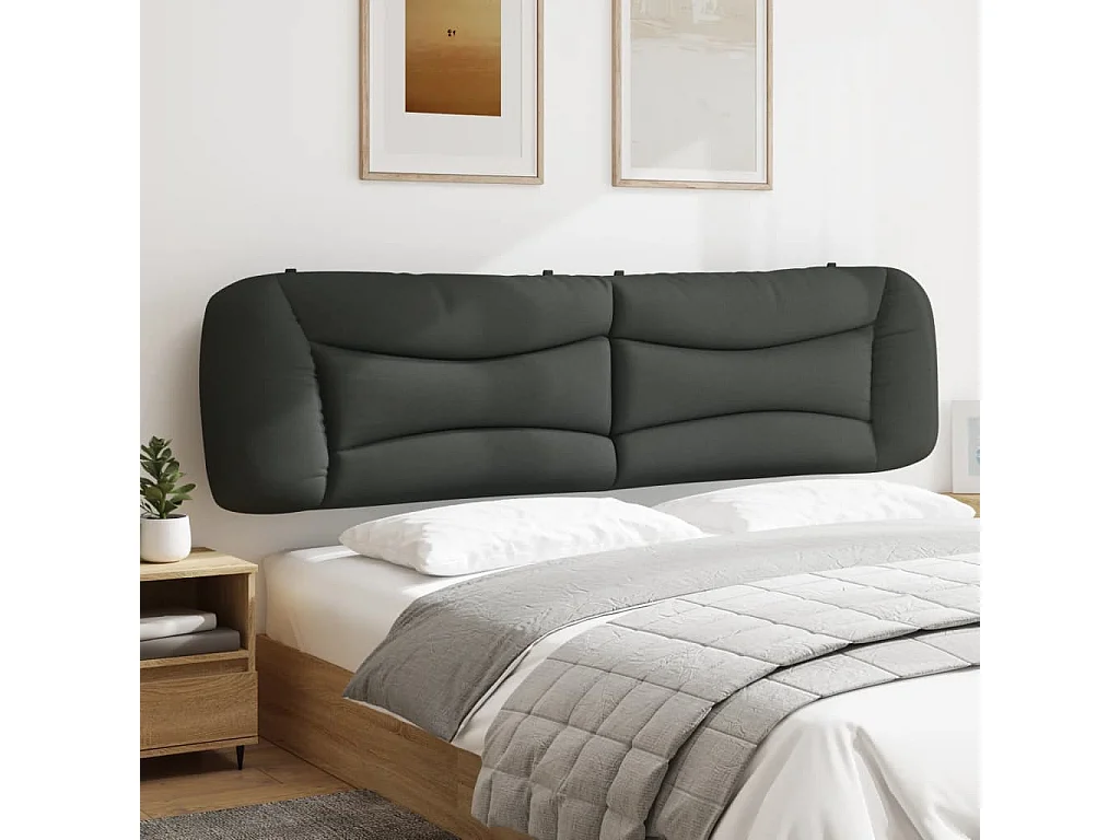 Coussin de tête de lit gris foncé 200cm tissu