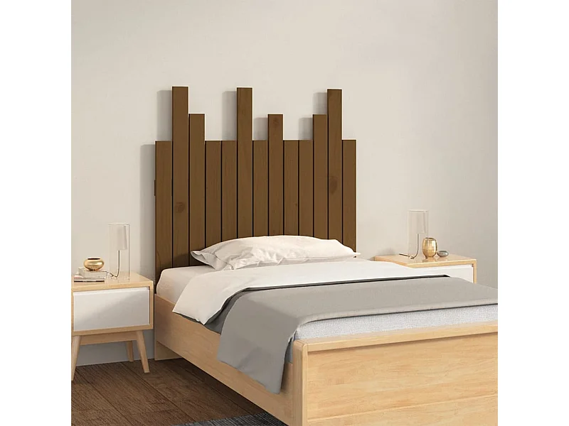Tête de lit murale Marron miel 82,5x3x80 Bois massif de pin
