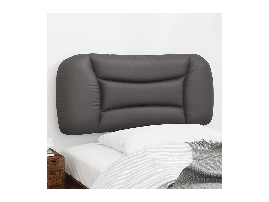 Coussin de tête de lit gris 80cm similicuir