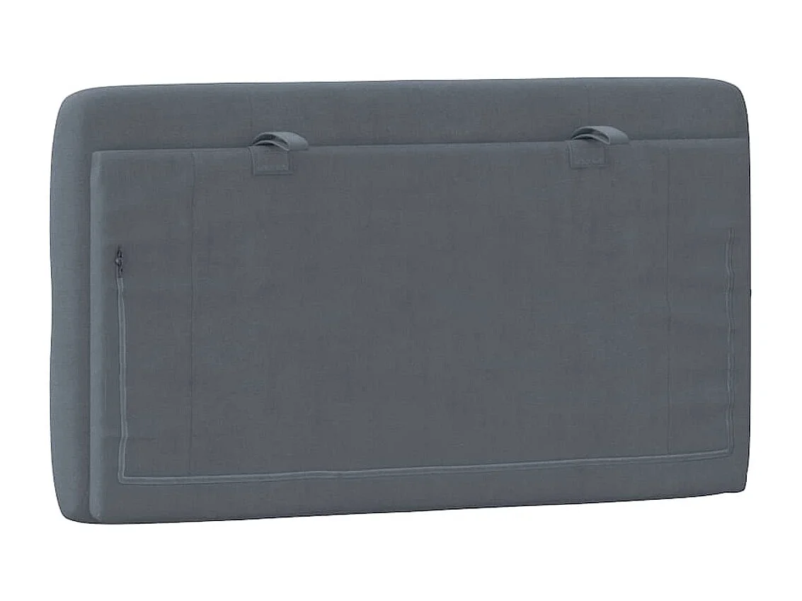 Coussin de tête de lit gris foncé 90cm velours
