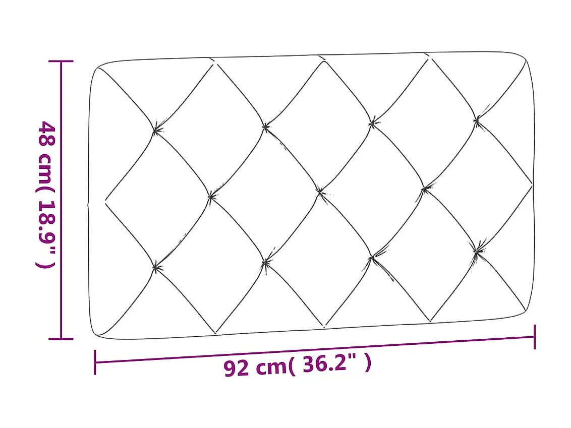 Coussin de tête de lit gris foncé 90cm velours