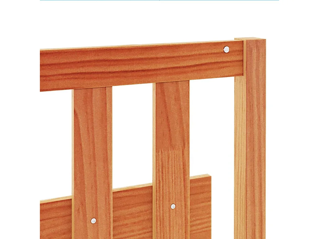 Tête de lit marron 135cm bois massif de pin