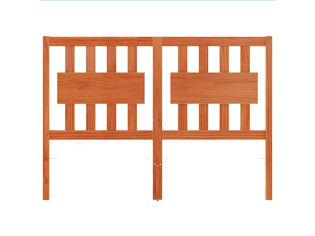 Tête de lit marron 135cm bois massif de pin