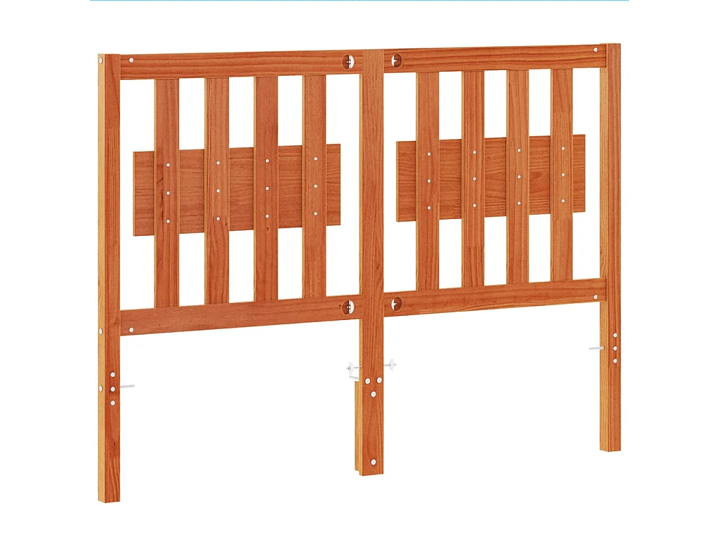 Tête de lit marron 135cm bois massif de pin