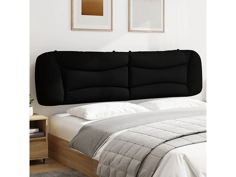 Coussin de tête de lit noir 200cm tissu