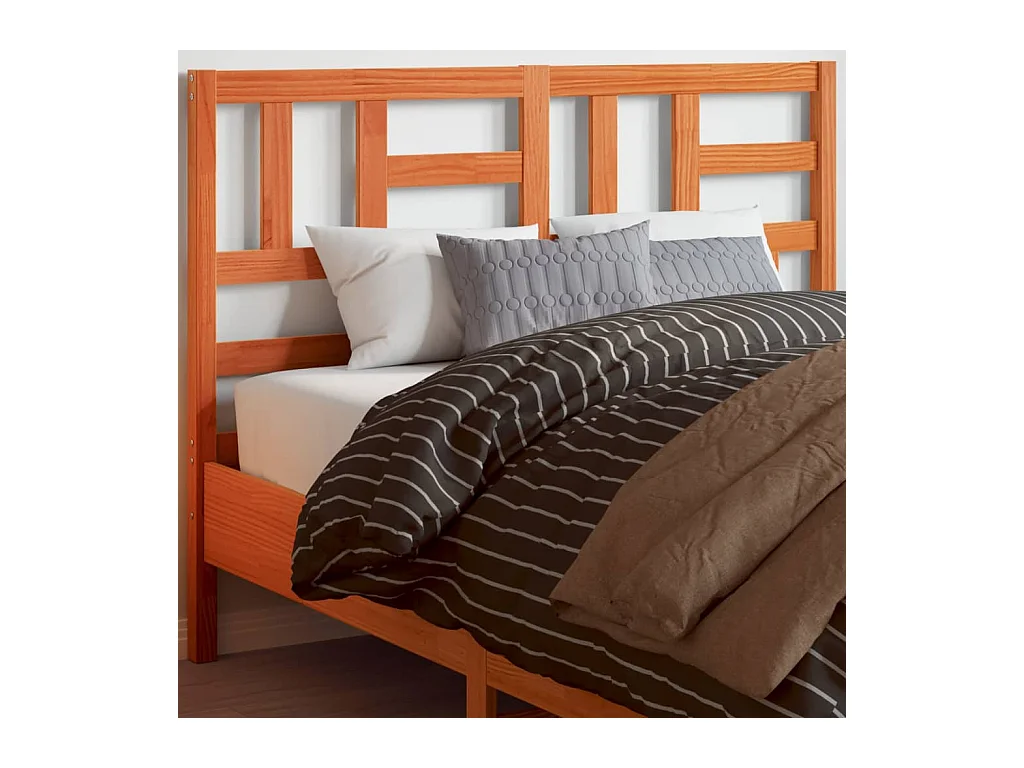 Tête de lit marron 150cm bois massif de pin