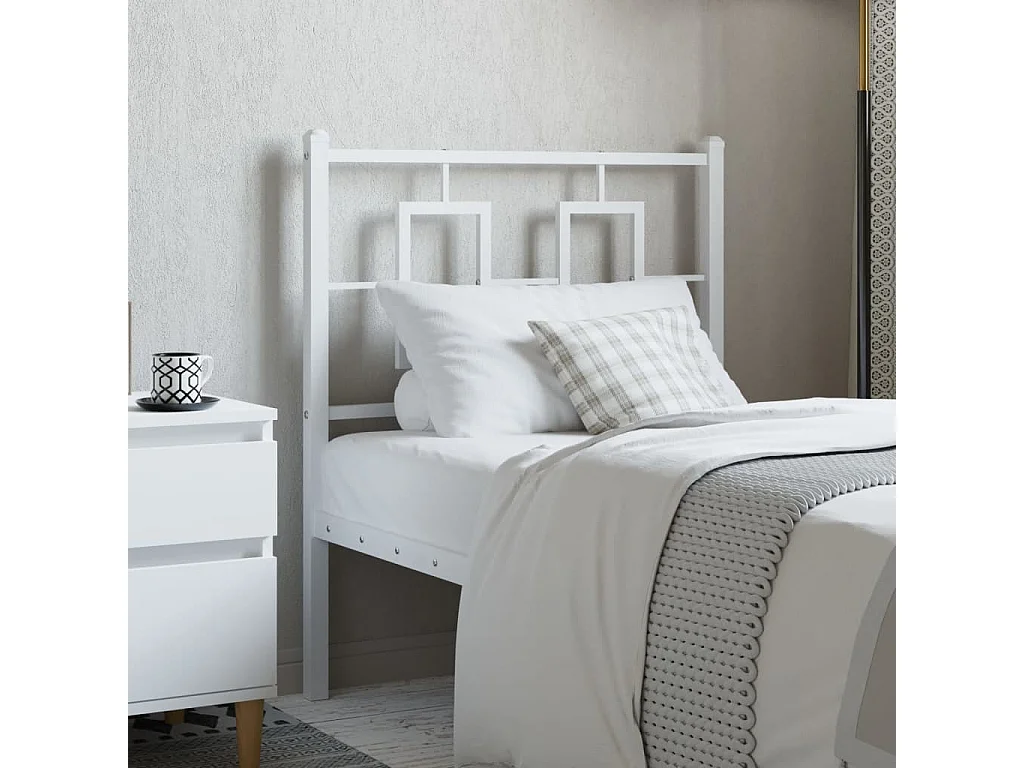 Tête de lit métal blanc 80cm