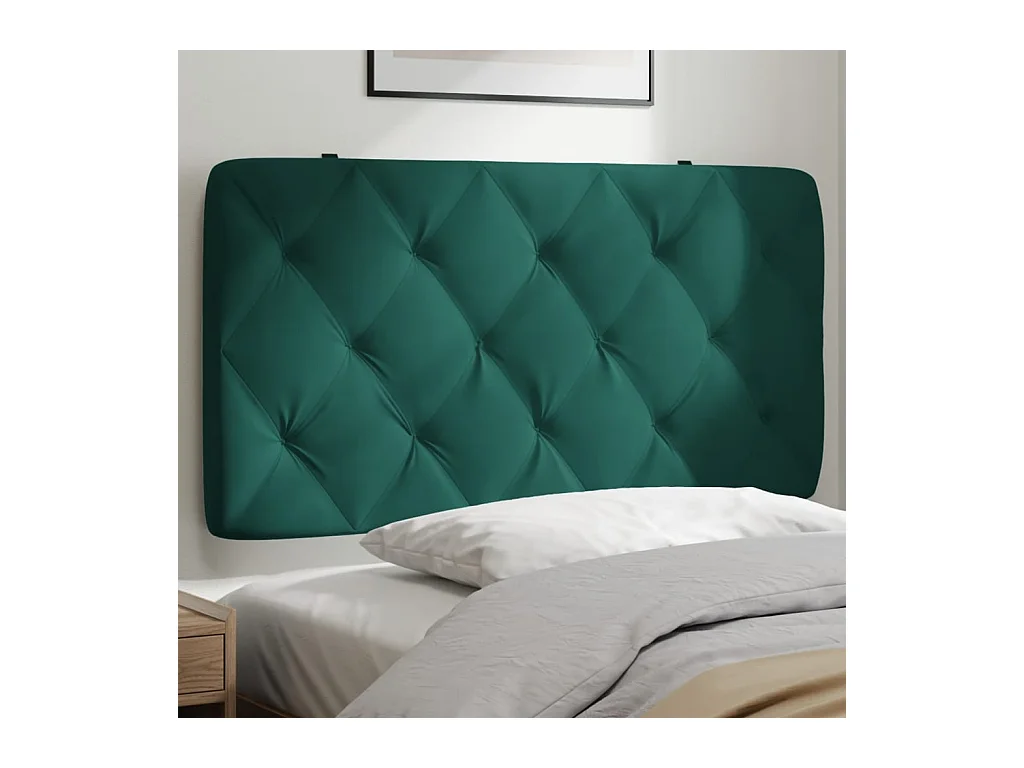 Coussin de tête de lit vert foncé 100cm velours