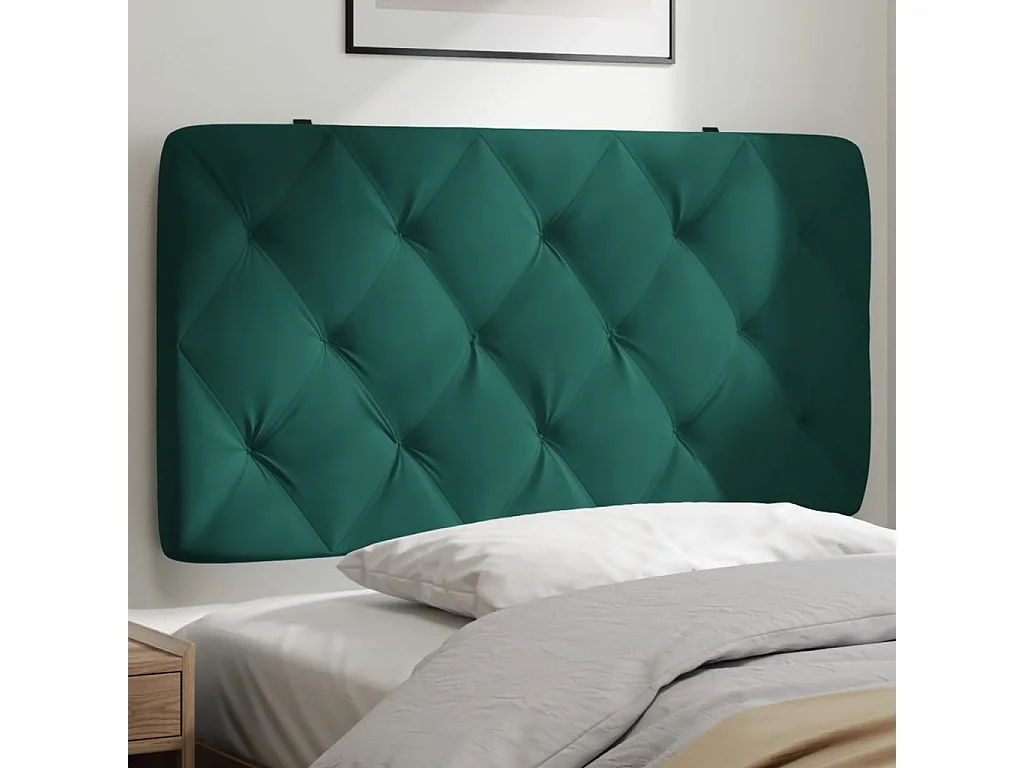 Coussin de tête de lit vert foncé 100cm velours