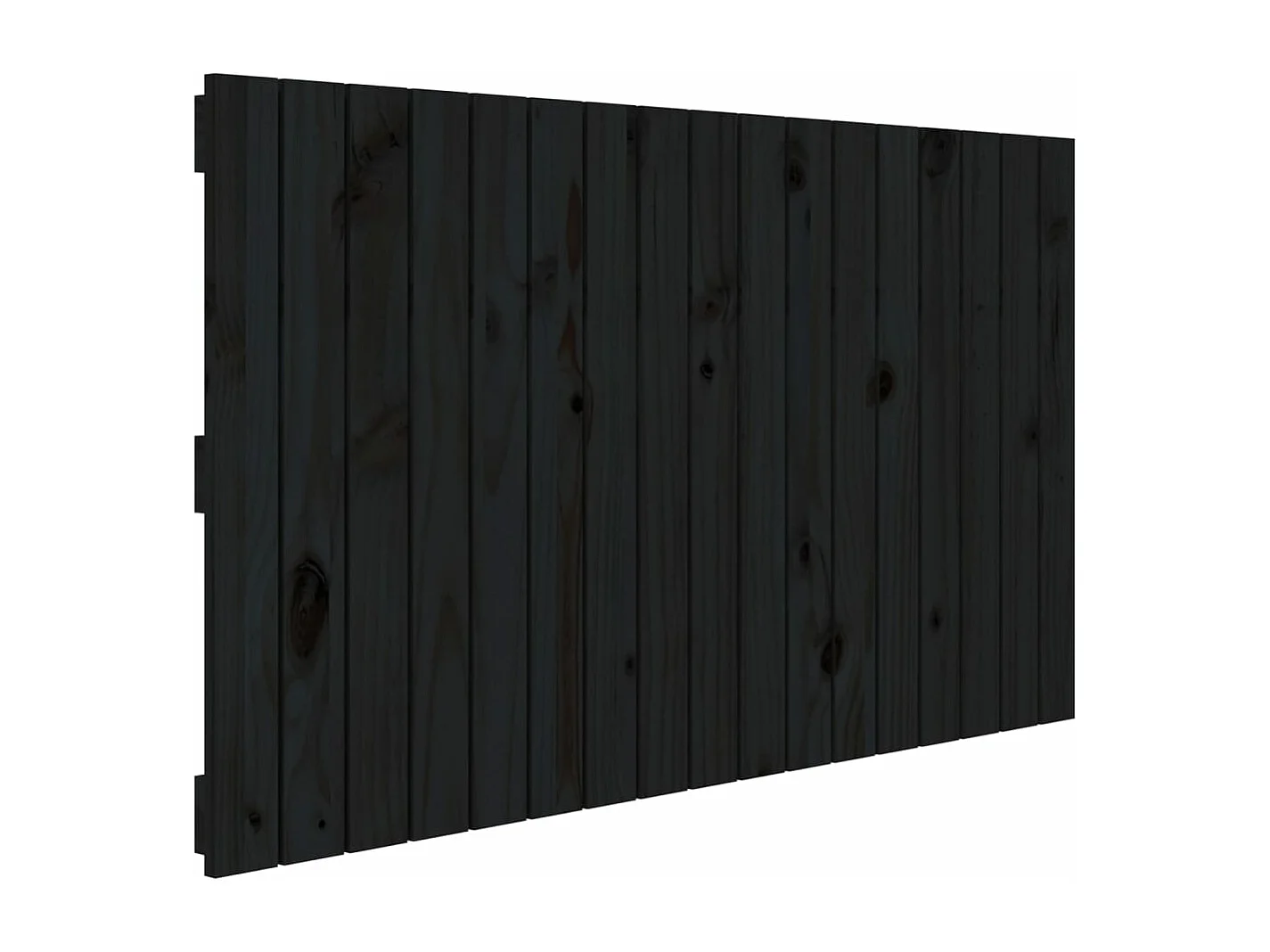 Tête de lit murale Noir 108x3x60 Bois massif de pin