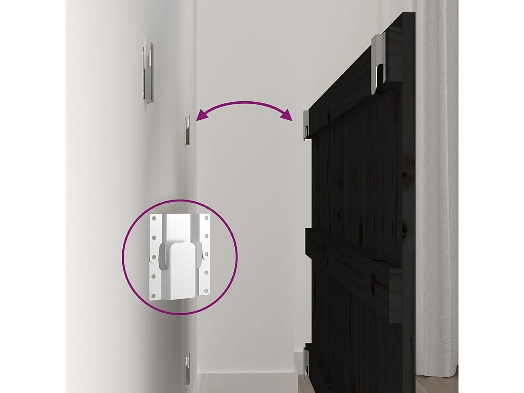 Tête de lit murale Noir 108x3x60 Bois massif de pin