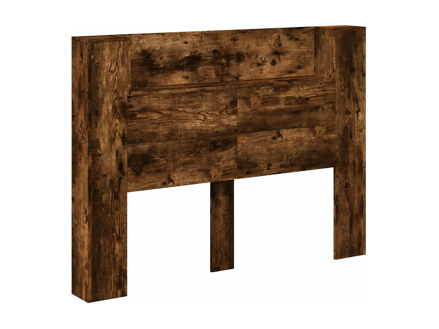 Armoire tête de lit avec LED chêne fumé 140x16,5x103,5