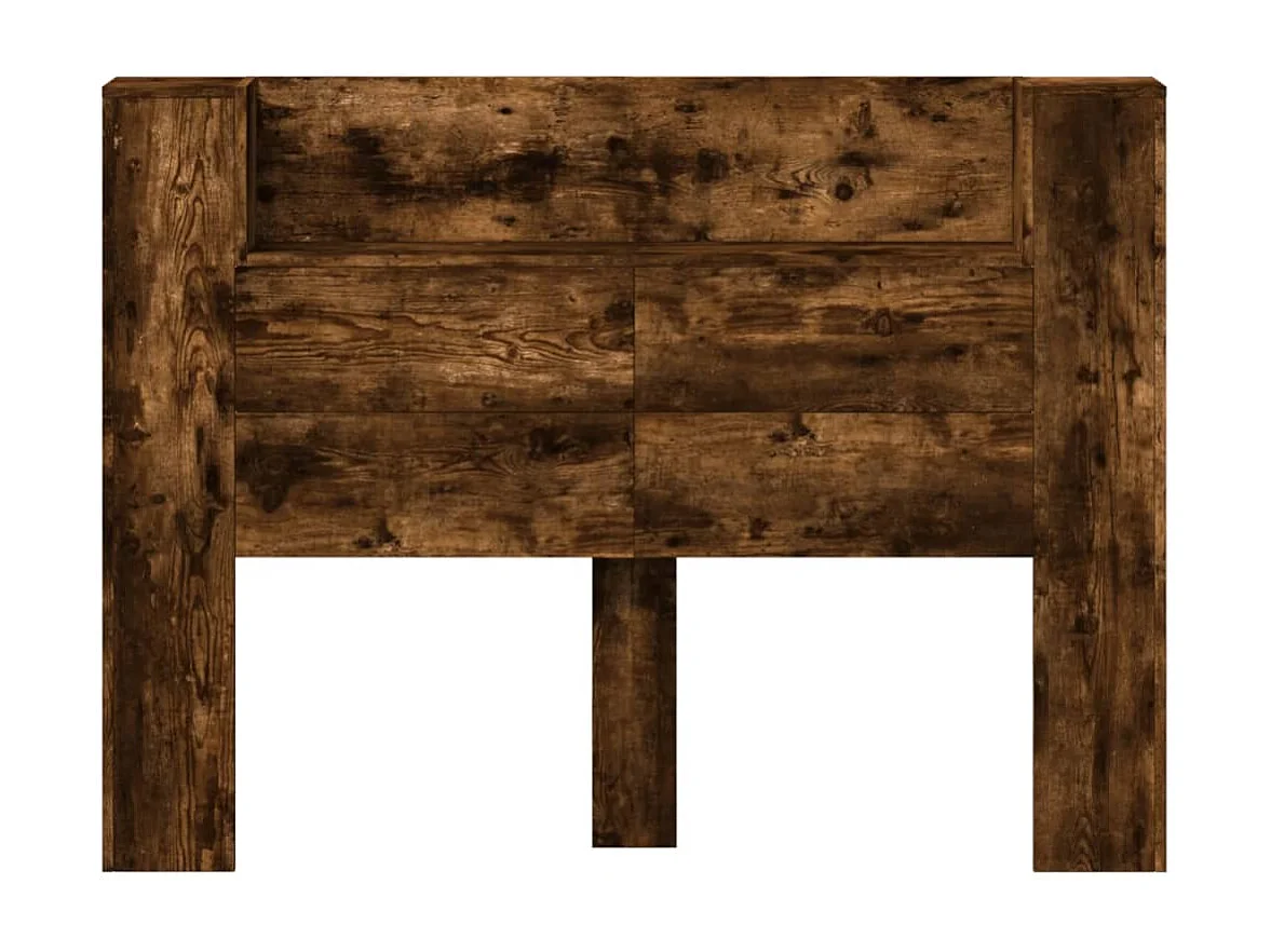 Armoire tête de lit avec LED chêne fumé 140x16,5x103,5