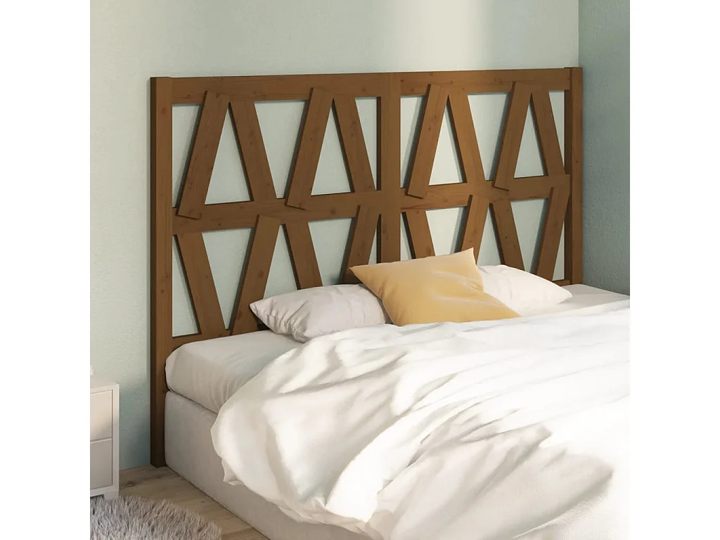 Tête de lit Marron miel 126x4x100 Bois massif de pin